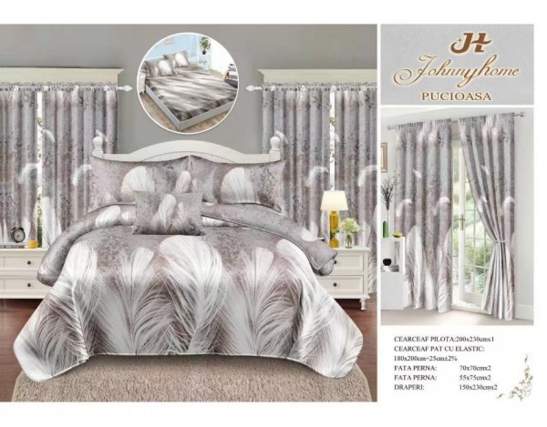 SET 8 PIESE LENJERIE CU DRAPERII DRA 07